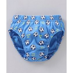 Babyhug 100% Cotton Briefs Football Print Pack of 3 - Blue Green