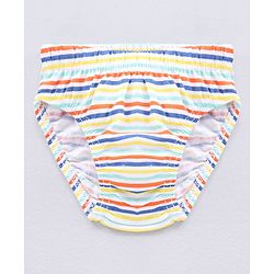 Babyhug Antibacterial Fish Print & Striped Briefs Pack Of 3 - Multicolor