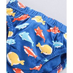 Babyhug Antibacterial Fish Print & Striped Briefs Pack Of 3 - Multicolor