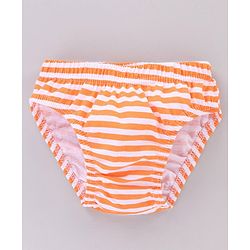 Babyhug Cotton Lion Print & Striped Briefs Pack Of 3 - Blue & Orange