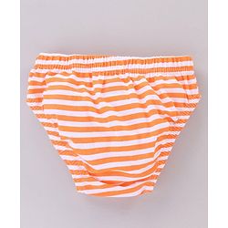 Babyhug Cotton Lion Print & Striped Briefs Pack Of 3 - Blue & Orange