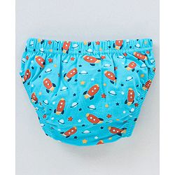 Babyhug Antibacterial Cotton Briefs Rocket And Star Print Pack Of 3 - Blue Orange