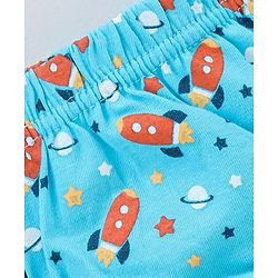 Babyhug Antibacterial Cotton Briefs Rocket And Star Print Pack Of 3 - Blue Orange