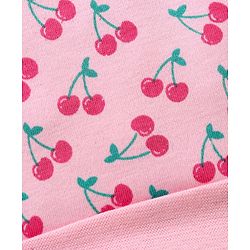 Babyhug 100% Cotton Cap Mittens & Booties Set Cherry Print Pink - Diameter 12 cm