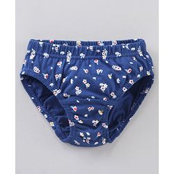 Babyhug Antibacterial Finish Cotton Panties Floral Dot And Heart Print Pack Of 3 - Blue Pink