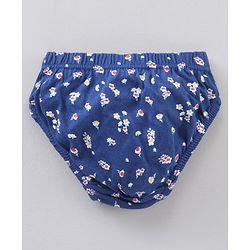 Babyhug Antibacterial Finish Cotton Panties Floral Dot And Heart Print Pack Of 3 - Blue Pink