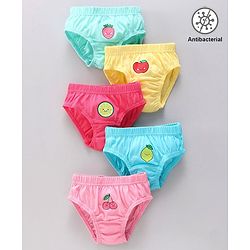 Babyhug Antibacterial Finish Panties Fruits Printed Pack of 5 - Multicolour