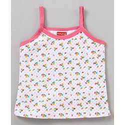 Babyhug 100% Cotton Sleeveless Slips Multi Prints Pack of 3 - Pink Orange White