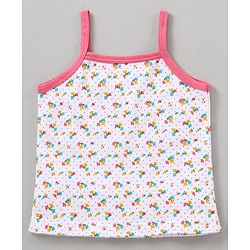 Babyhug 100% Cotton Sleeveless Slips Multi Prints Pack of 3 - Pink Orange White