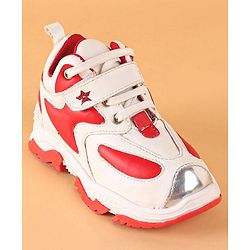 Cute Walk by Babyhug Velcro Sneakers - Red