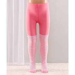 Cute Walk by Babyhug Full Length Anti-Bacterial Tights Pack of 2 - Pink Navy