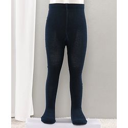 Cute Walk by Babyhug Full Length Anti-Bacterial Solid Tights - Navy Blue
