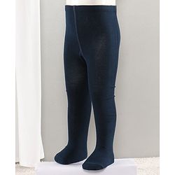 Cute Walk by Babyhug Full Length Anti-Bacterial Solid Tights - Navy Blue