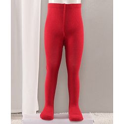 Cute Walk by Babyhug Full Length Anti-Bacterial Solid Tights - Red