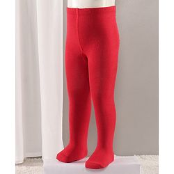 Cute Walk by Babyhug Full Length Anti-Bacterial Solid Tights - Red