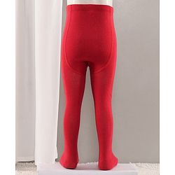 Cute Walk by Babyhug Full Length Anti-Bacterial Solid Tights - Red