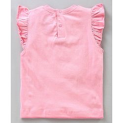 Babyhug Flutter Sleeves Top Mermaid Print - Pink