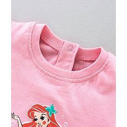 Babyhug Flutter Sleeves Top Mermaid Print - Pink