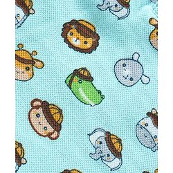 Babyhug Half Sleeves Tshirt And Bottomwear Set Animal Print - Blue AOP Beige