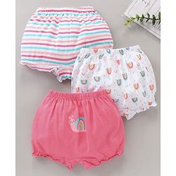 Babyhug 100% Cotton Bloomer Pack of 3 - Multicolor