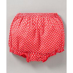 Babyhug Cotton Bloomers Stripes & Polka Dots Print Pack of 3 - Red White