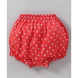 Babyhug Cotton Bloomers Stripes & Polka Dots Print Pack of 3 - Red White