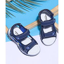 Cute Walk by Babyhug Solid Velcro Sandals with Applique - Blue
