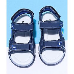 Cute Walk by Babyhug Solid Velcro Sandals with Applique - Blue