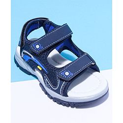 Cute Walk by Babyhug Solid Velcro Sandals with Applique - Blue