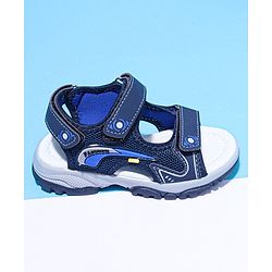Cute Walk by Babyhug Solid Velcro Sandals with Applique - Blue