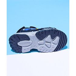 Cute Walk by Babyhug Solid Velcro Sandals with Applique - Blue