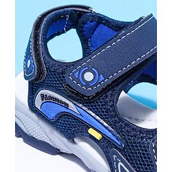 Cute Walk by Babyhug Solid Velcro Sandals with Applique - Blue