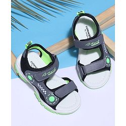 Cute Walk by Babyhug Velcro Sandals Text Print with Applique - Grey