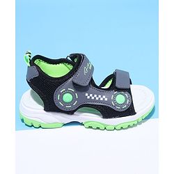 Cute Walk by Babyhug Velcro Sandals Text Print with Applique - Grey