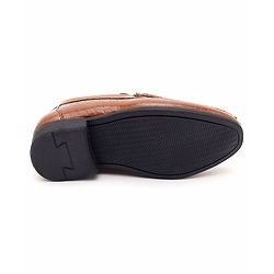 Cute Walk by Babyhug Slip On Formal Shoes Croc Skin Design with Chain Link - Brown