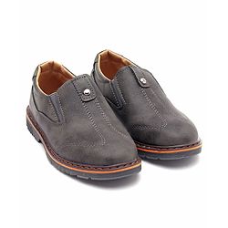 Cute Walk by Babyhug Slip On Formal Shoes Stitched Design - Grey
