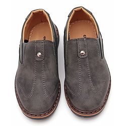 Cute Walk by Babyhug Slip On Formal Shoes Stitched Design - Grey