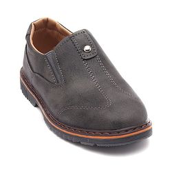 Cute Walk by Babyhug Slip On Formal Shoes Stitched Design - Grey