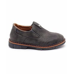 Cute Walk by Babyhug Slip On Formal Shoes Stitched Design - Grey