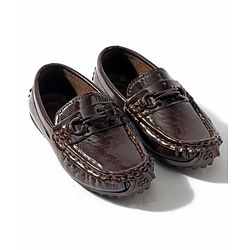 Cute Walk by Babyhug Slip On Party Wear Loafer Shoes - Dark Brown