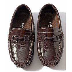 Cute Walk by Babyhug Slip On Party Wear Loafer Shoes - Dark Brown