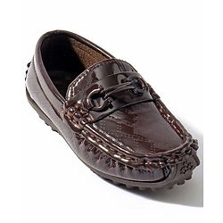 Cute Walk by Babyhug Slip On Party Wear Loafer Shoes - Dark Brown