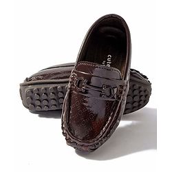 Cute Walk by Babyhug Slip On Party Wear Loafer Shoes - Dark Brown