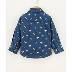 Babyhug Full Sleeves Shirt Dinosaur Print - Blue