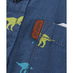 Babyhug Full Sleeves Shirt Dinosaur Print - Blue