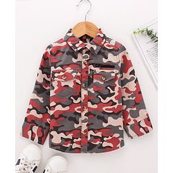Babyhug Full Sleeves Printed Shirt - Khaki