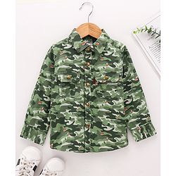 Babyhug Full  Sleeves Printed Shirt - Green