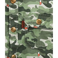 Babyhug Full  Sleeves Printed Shirt - Green