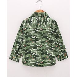 Babyhug Full  Sleeves Printed Shirt - Green