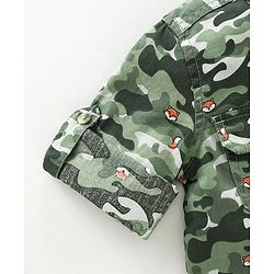 Babyhug Full  Sleeves Printed Shirt - Green